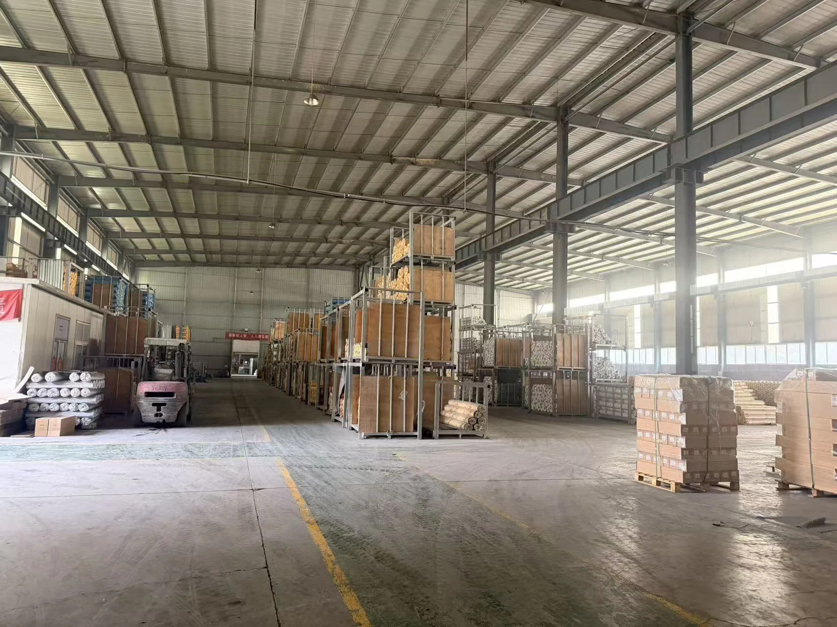 Factory warehouse and material storage area