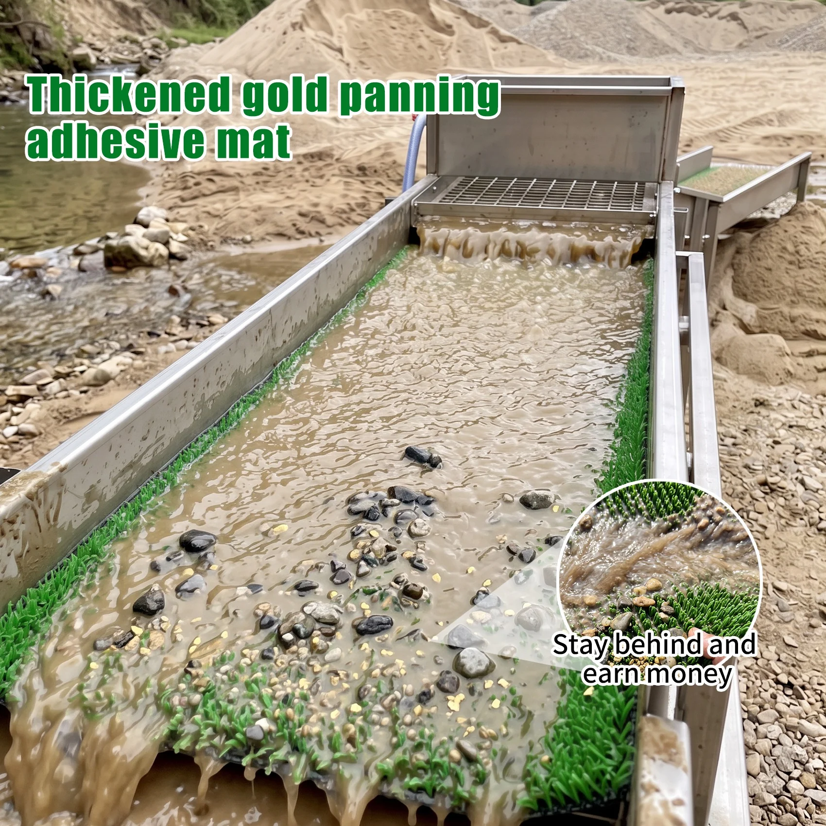Gold recovery mat used in a sluice system
