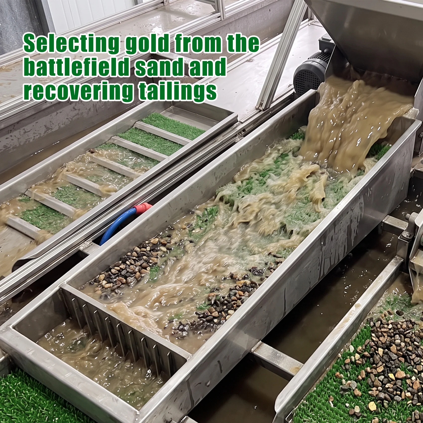 Gold recovery mat in indoor processing equipment