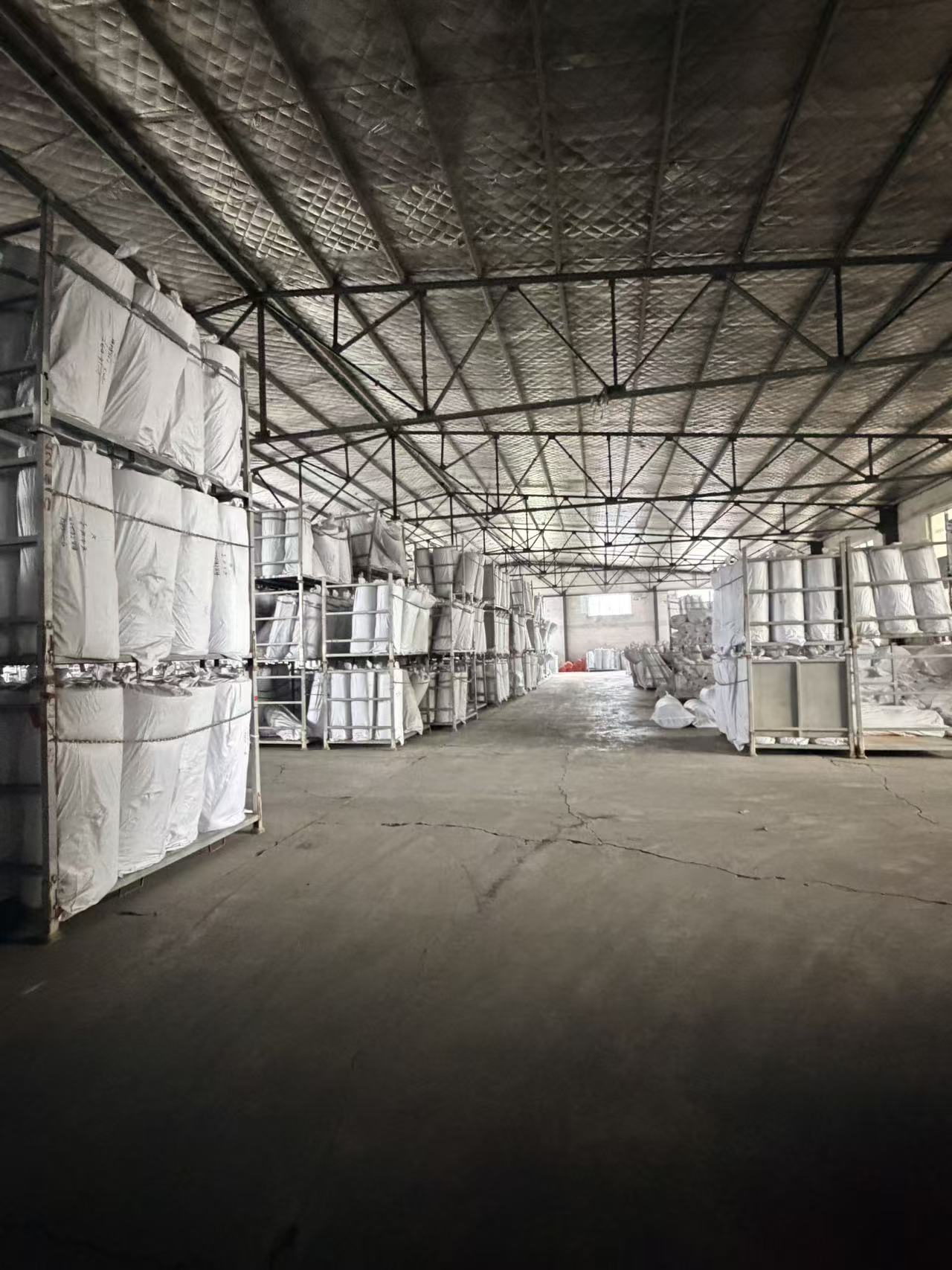 Raw material storage area in factory